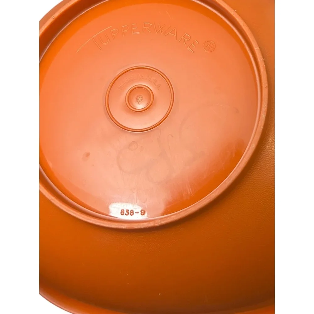 Vintage Tupperware Harvest Orange & Yellow Nesting Bowl Lot with Sunburst Lid